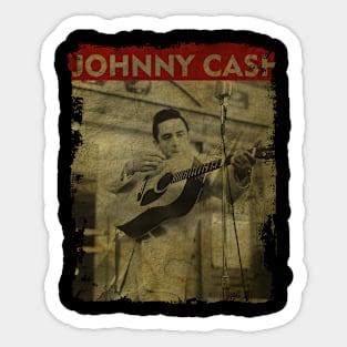 TEXTURE ART- Johnny Cash - RETRO STYLE 1 Sticker